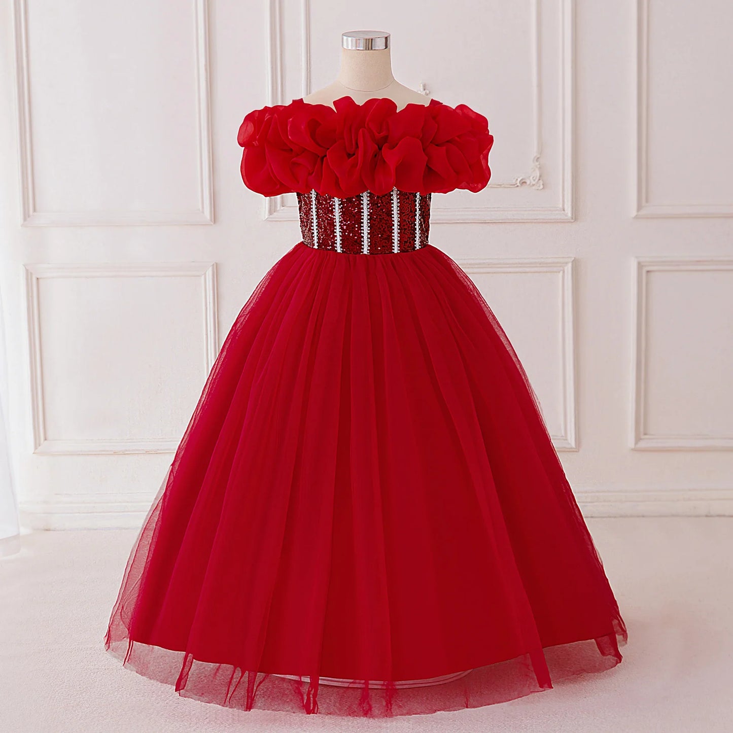 Vestido de Festa de Lantejoulas de Verão para Meninas Madrinhas Elegante Vestido de Baile Princesa para Casamento Vestido de Aniversário de Menina Roupa Infantil para Cerimônia de Formatura