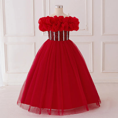 Vestido de Festa de Lantejoulas de Verão para Meninas Madrinhas Elegante Vestido de Baile Princesa para Casamento Vestido de Aniversário de Menina Roupa Infantil para Cerimônia de Formatura