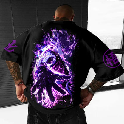 Oversized T-shirt High Quality 100% Cotton Samurai Goku Manga Print Unisex Retro Casual Adults Kids