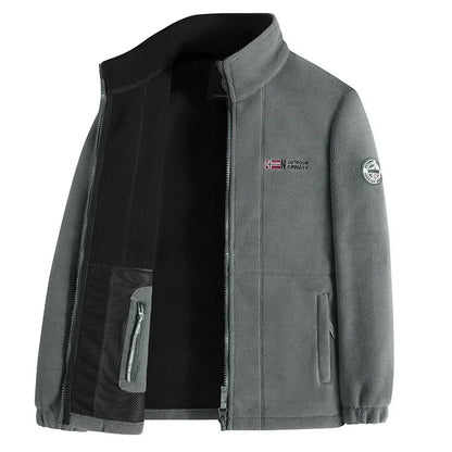 High Quality Thickened Fleece Lined Hat Jacket Embroidered Cotton Jacket Warmth Retention Outerwear for Men Summer Thin