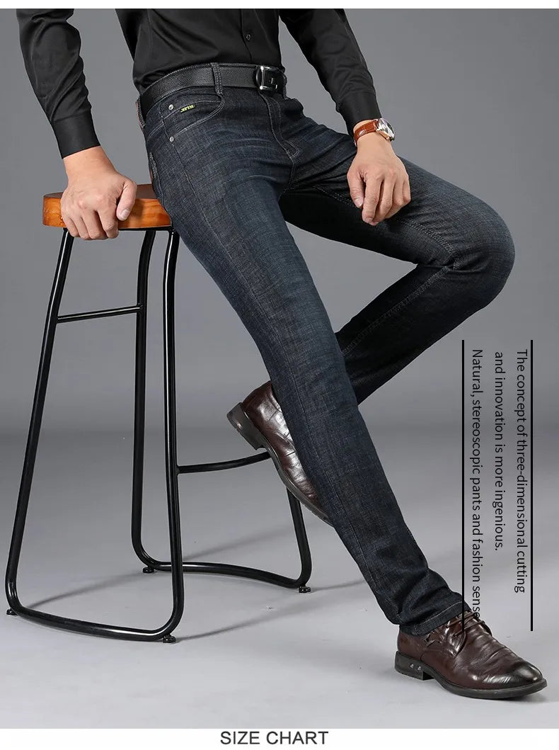 2026 Brand Best Price Comfort Straight Denim Pants Men's Jeans Business Casual Elastic Male High Quality Trousers