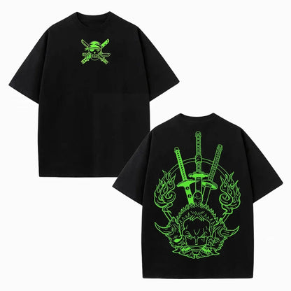 Anime Derivatives Printed Washed T-shirt Men and Women Summer Fashion Trend Street Harajuku Popular Comfortable Top