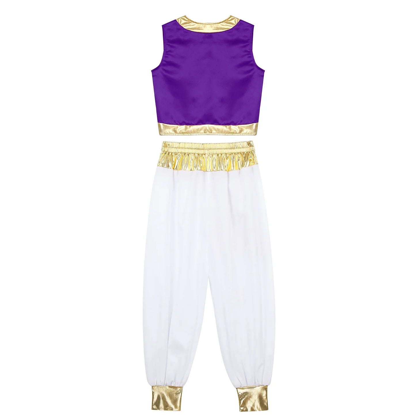 Boys Arabian Costume Arabian Prince Cosplay Dress Up Vest Waistcoat Harem Pants Suit for Halloween Carnival Stage Performance