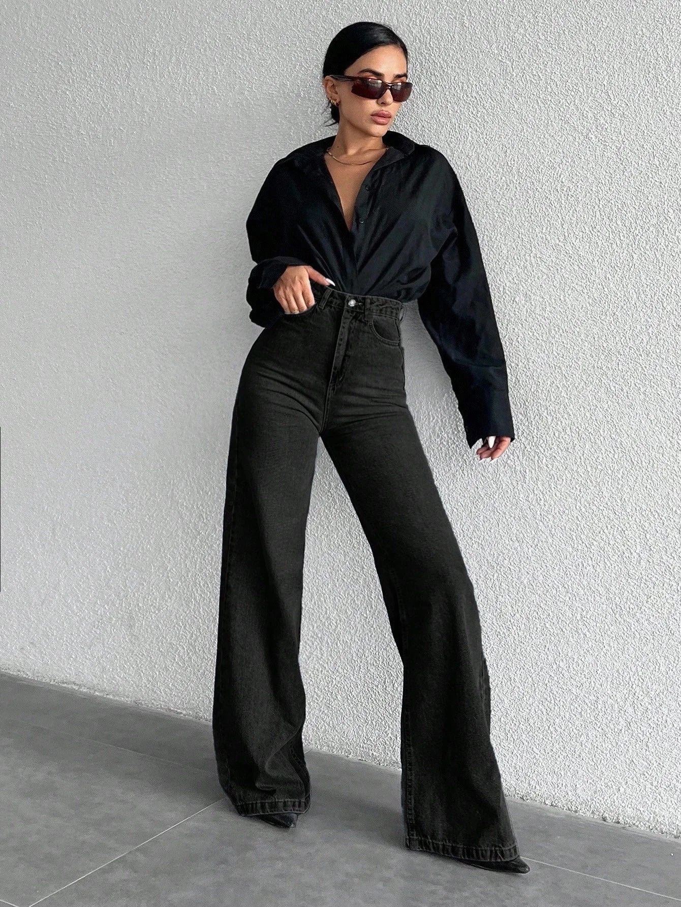 Hip Hop Jeans Men's Black Baggy Jeans Light Retro For Dating Drip No accessories or belts included