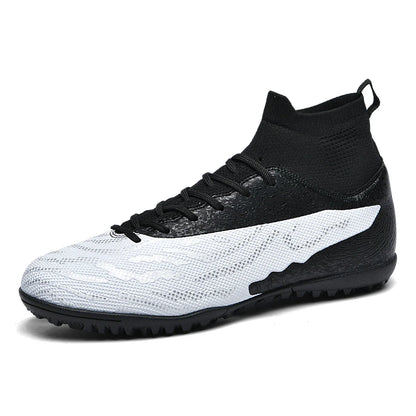 Men & Women TF Stud Football Boots, Anti-slip, Leather Material, Suitable for Student & Adult Training, Artificial & Natural Gra