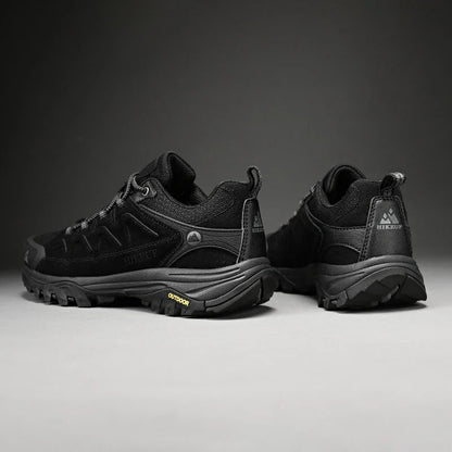 Sapatos Masculinos de Couro HIKEUP para Homens Tênis Casuais Moda Impermeável Inverno Luxo Grife Botas de Trabalho Masculinas Tênis Antiderrapantes