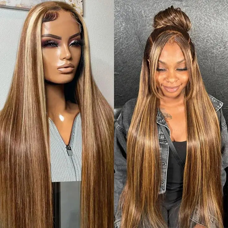 straight hd lace frontal wig 13x6 highlight wig 13x4 lace frontal blonde wig bone straight human hair wigs Brazilian