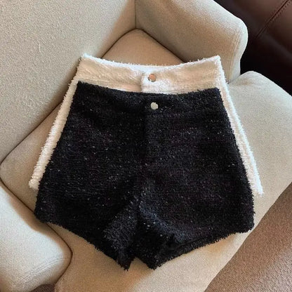 Hotsweet Shorts Women Sexy Skinny Y2k Clothes High Waist European Streetwear Fashion Trouser Cool Thick Button-Fly Wide Leg New