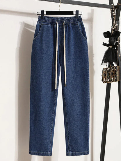Vintage Simple Distressed Washed Straight Pants