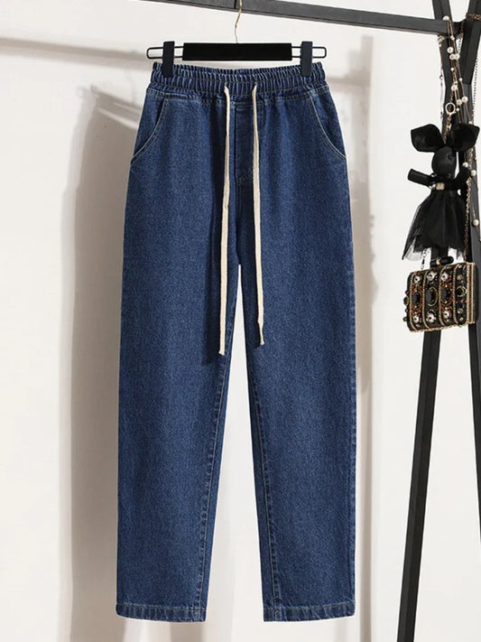 Vintage Simple Distressed Washed Straight Pants