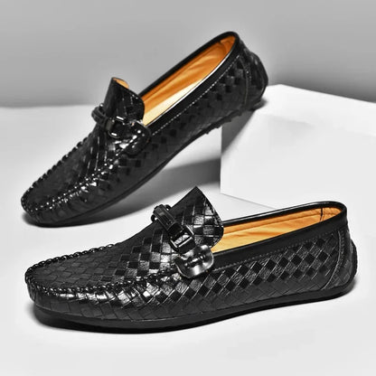 Fashion Leather Men Casual Shoes Breathable Slip on Dress Shoes High Quality Loafers Lightweight Driving Shoes Zapatos Hombre
