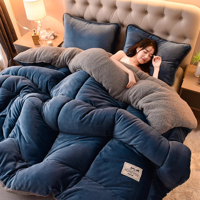 Household Thickened Warm Quilt Core Double-sided Velvet Lamb Wool Autumn Winter Blanket dormitory Warm Double-sided Velvet Core