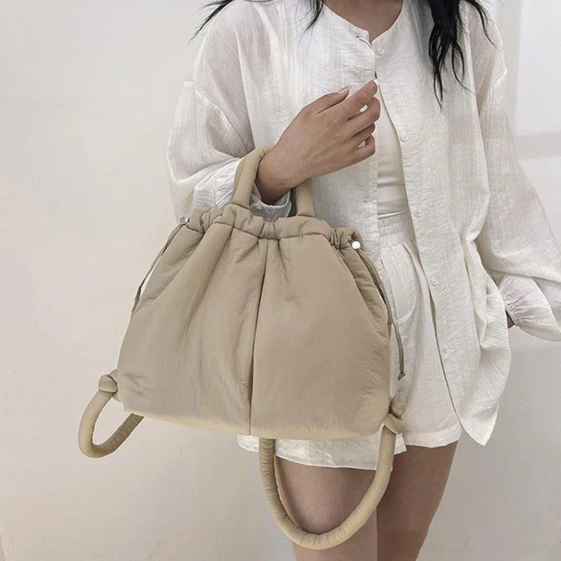 New Korean Fashion Fabric Shoulder Bag Soft Dacron Crossbody Bag Mini Tote Purses for Women Underarm Bags Handbags and Purses