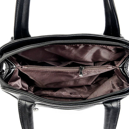 2024 New Multi Pocket Women's Handbag High Quality Soft Leather Female Shoulder Bag Luxury Designer Girl Tote Bolsas Sac A Main