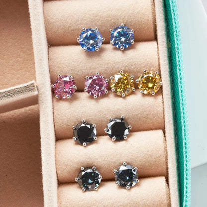 0.5-2ct Moissanite Screw Stud Earrings D Color 925 Sterling Silver Diamond Earrings For Women Wedding Fine Jewelry