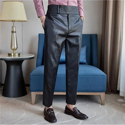 Men Boutique Bright Jacquard Suits Pants Male Formal Wear Trousers Quality Men Business Casual Pants High Waisted Suit Trousers