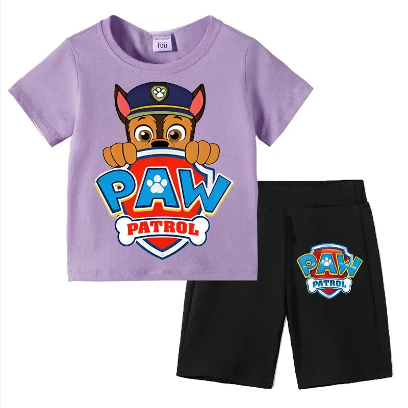 Kids Set Boys Short Sleeve T-Shirt Top+Shorts 2-Piece Outfits Boys Cartoon Suit 3-8Years Children Clothes For Summer