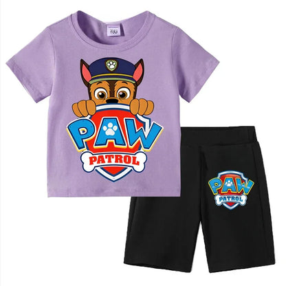 Kids Set Boys Short Sleeve T-Shirt Top+Shorts 2-Piece Outfits Boys Cartoon Suit 3-8Years Children Clothes For Summer