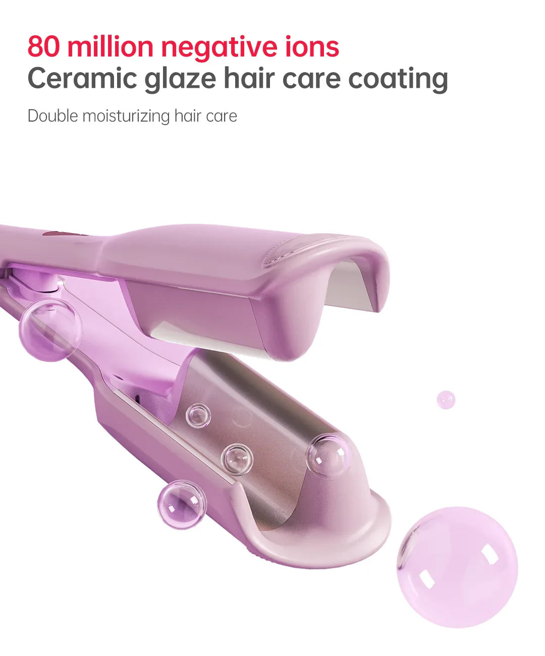 32mm Deep V Wave Hair Curler with 80M Negative Ions, 10-Minute Styling for Long Lasting Beach Waves, Anti-scald ceramic waver