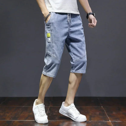 Men's Short Jeans Pants Cargo Big Size Oversize Male Denim Shorts Very Micro Cut Original Cowboy Korean Fashion Xxxl Xl Popular