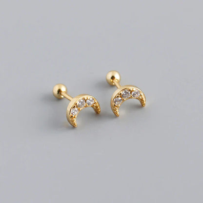 925 Sterling Silver Fashion Korean Petal Screw Bead Stud Earrings for Women Charm Ear Bone Piercing Jewelry Accessories