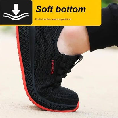 Steel Toe Protective Work Shoes Anti Smash Safety Shoes Men Women Light Work Sneakers Breathable Anti-Stab Indestructible Shoes