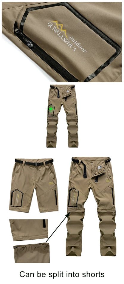 Men's Breathable Sports Pants Lightweight Hiking with Zipper Pocket Quick Dry Water Resistant Fishing Travel Trousers
