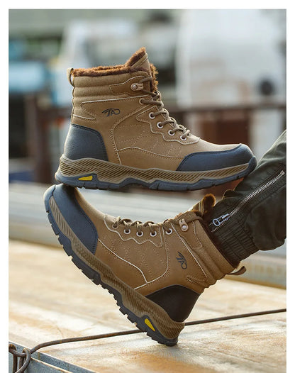 Insulated Anti Smashing  Anti Stabbing Welding Shoes for Safety Work Electricians Use Plush and Thickened Labor Protection Shoes