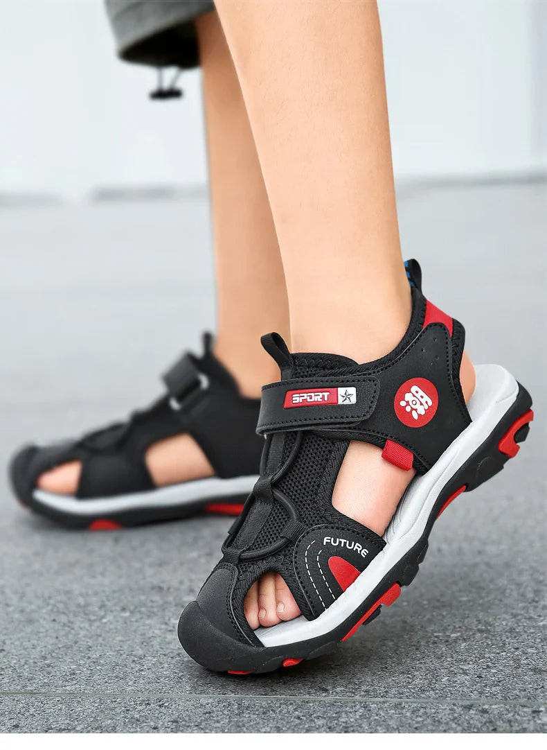 Kids Sports Sandals Breathable Mesh Lightweight Non-Slip Comfortable Outdoor Summer Shoes for Boys and Girls Quick-Dry Design