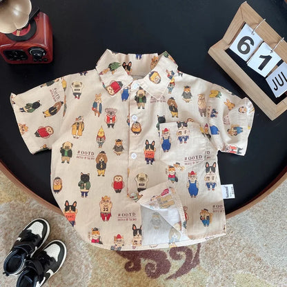 2Pcs/Sets New Summer Baby Boys Clothes Suit Children Cartoon Shirt Shorts Toddler Clothing Infant Casual Costume Kids Tracksuits