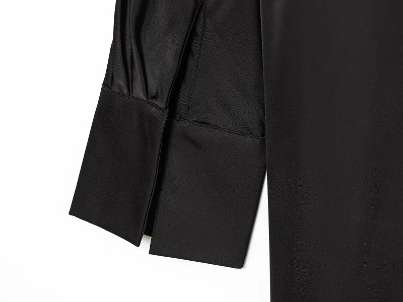 Women's Lace Blouse Asymmetric Long Black Blouse Woman Spring Elegant Plus Size Top Sweatshirt Long Sleeve Blouse Women
