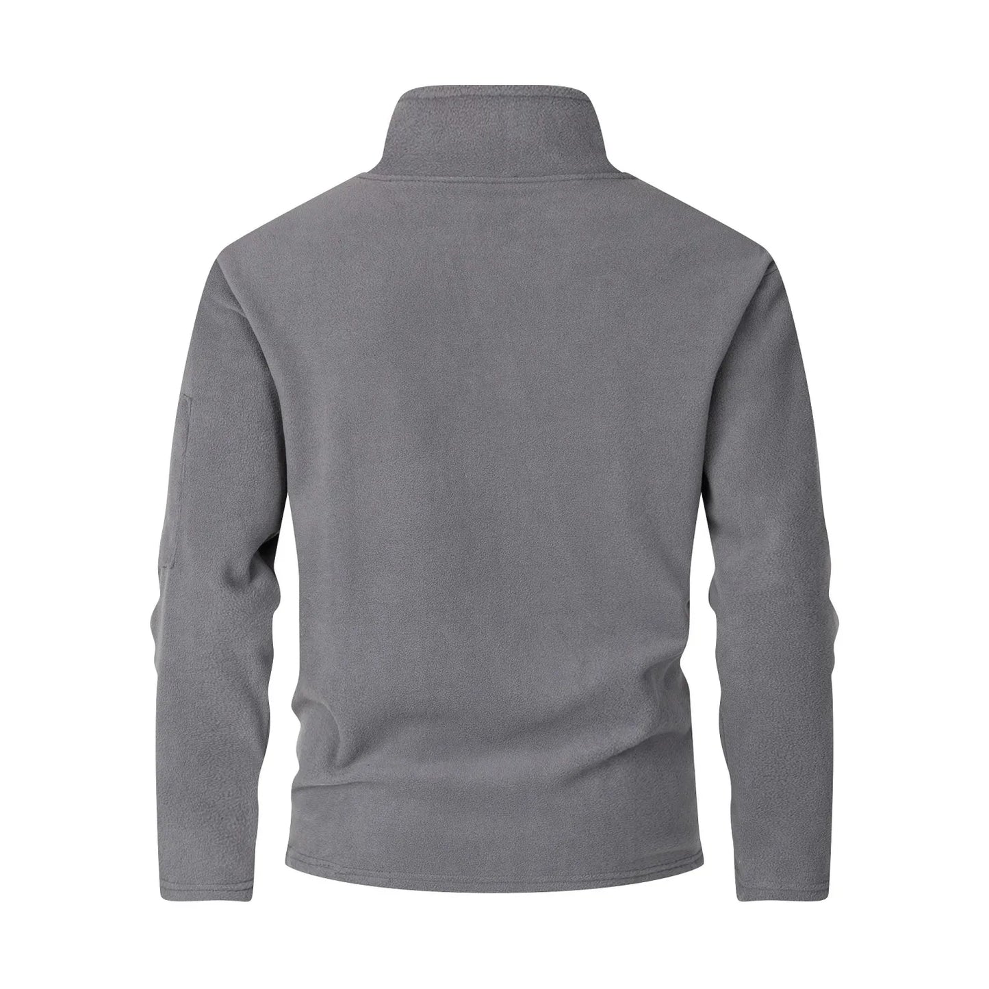 Camisa esportiva masculina de gola alta com meio zíper e manga comprida para outono e inverno, blusa casual masculina mais grossa