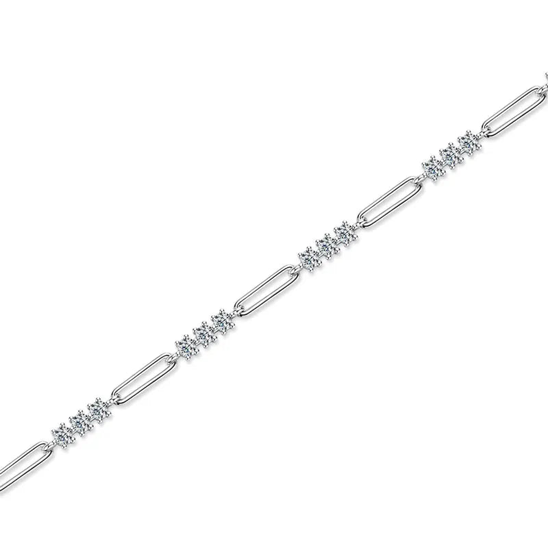 3MM Moissanite Bracelet For Women 925 Sterling Silver Adjustable Chain Bracelets Luxury Fashion Jewelry with Certified