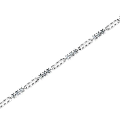 3MM Moissanite Bracelet For Women 925 Sterling Silver Adjustable Chain Bracelets Luxury Fashion Jewelry with Certified