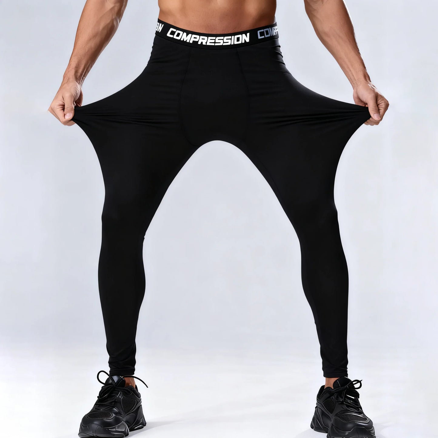 Men's Compression Leggings High Elastic Quick Dry Breathable Sports Base Layer for Gym Running Basketball Workout
