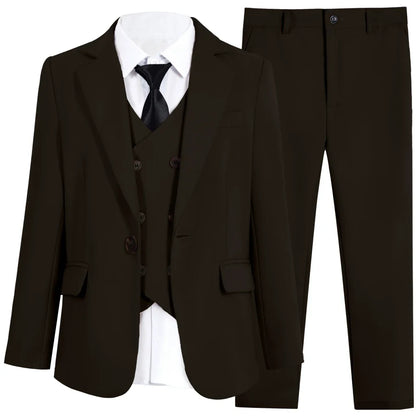 Multi-colors Boys Formal Suit Set 4 Pieces 3-14T Fast Delivery Kids Slim Fit Suits Wedding Ring Bearer Outfit Handsome Tuxedo