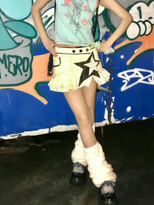 Women Korean Shoujo JK 2000s Aesthetic Mini Skirt Y2k Preppy Style Skirt Grunge Cyber Punk Japanese Gyaru Coquette Kpop Design