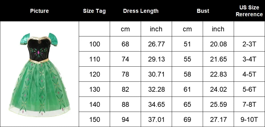 Snow Queen Girls Dress Princess Anna Elsa 2 Dresses Kids Fancy Children Vestidos Birthday Carnival Fancy Party Disguise