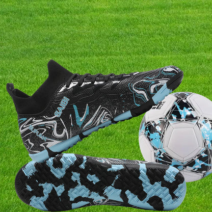 football boots sneakers chuteira society soccer shoes Above the ankle but not to the knee Anti-slip column Sole spikes