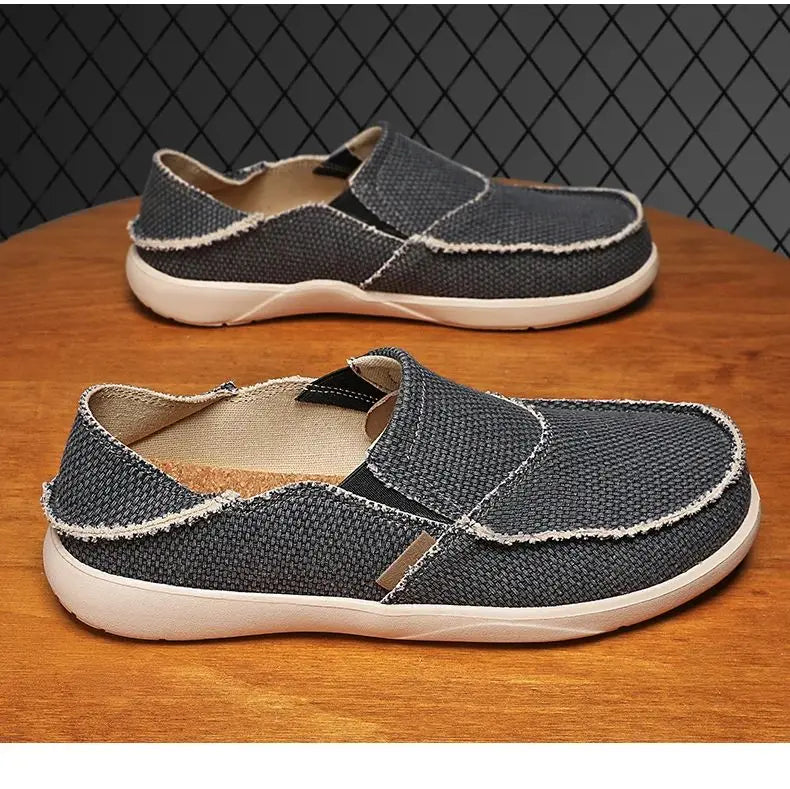 2024 Summer Men Canvas Shoes Espadrilles Breathable Casual Shoes Men Loafers Comfortable Ultralight Lazy Boat Shoes Big Size 47