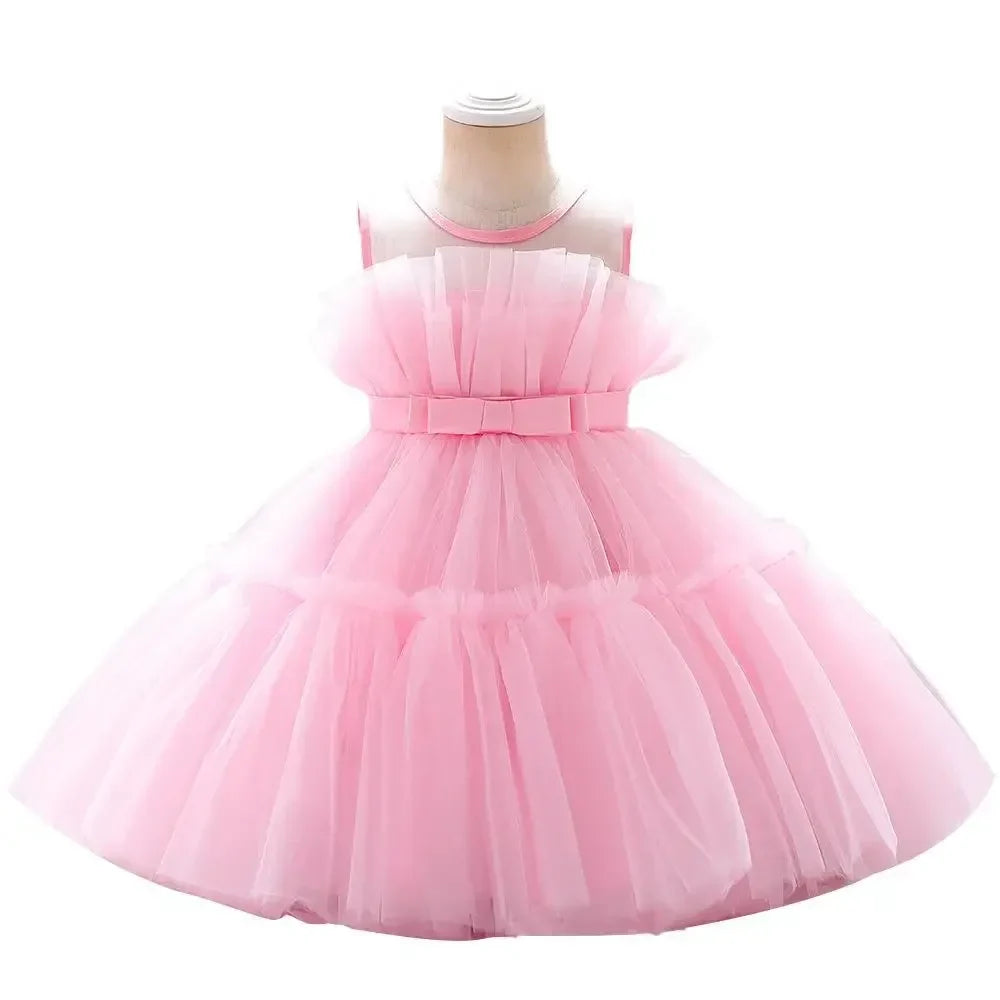 Baby Yellow Dress For Girls Kids Wedding Bridesmaid Dresses Toddler Tulle Birthday Princess Party Dress Infant Outfits Vestidos