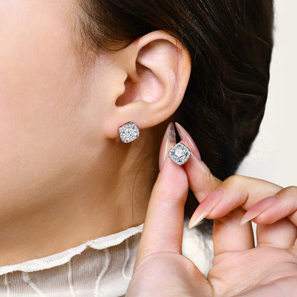Luxurly 1.0ct Moissanite Earrings Diamond 925 Sterling Silver Gold Plated Moissanite Fine Jewelry Certificate Wholesale
