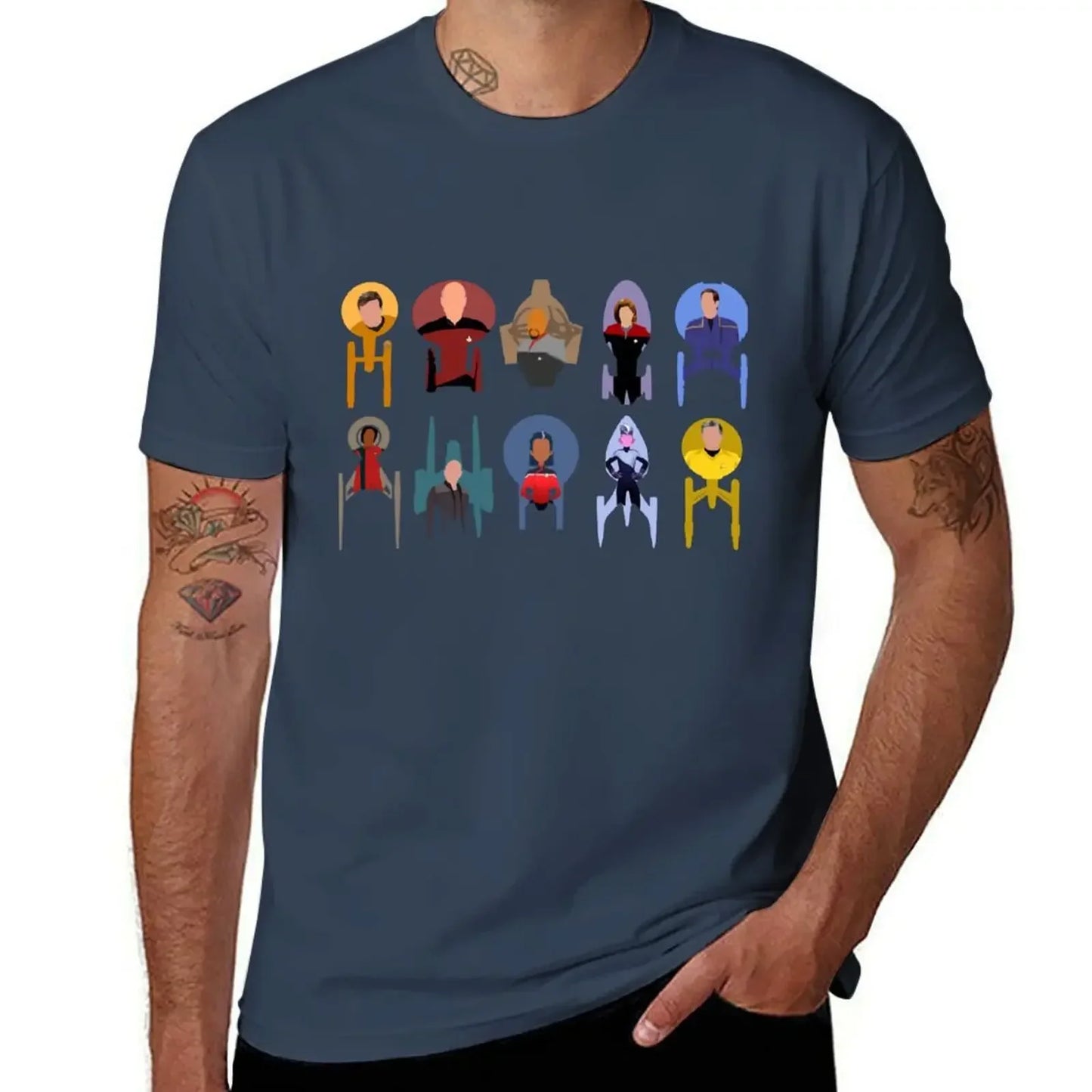 Trek ships & captains T-Shirt hippie clothes summer top oversized anime figures mens tall t shirts