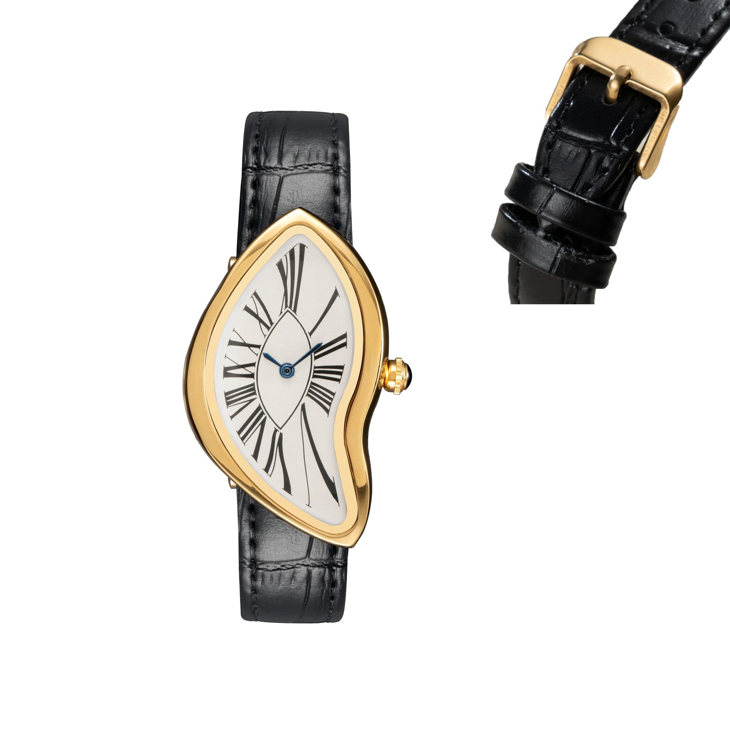 watches melt and twist y2k alien ladies and men Leather strap fashion advanced ins niche design quartz watch