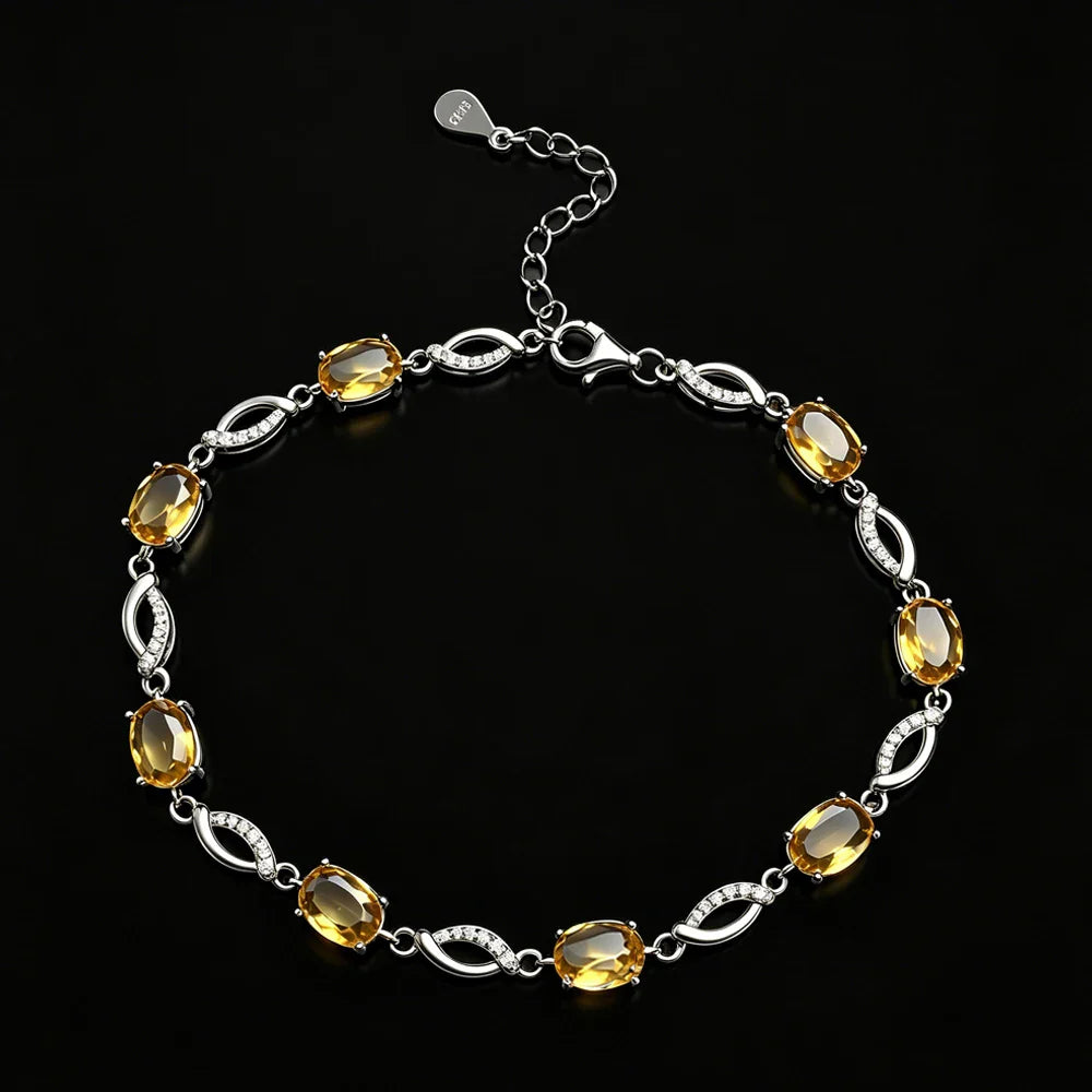 Zultanite Bracelet Sterling 925 Silver Oval Cut 5*7mm Created Sultanite Color Chance Fine Jewelry for Women Wedding Party Gift
