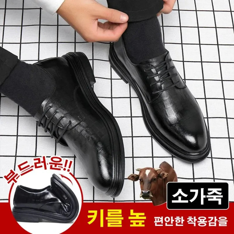 Novos Sapatos Masculinos de Negócios Primavera Outono Sapatos Masculinos de Couro Formais Tênis Masculinos Casuais da Moda Social Elegante Tendência Solado Reto