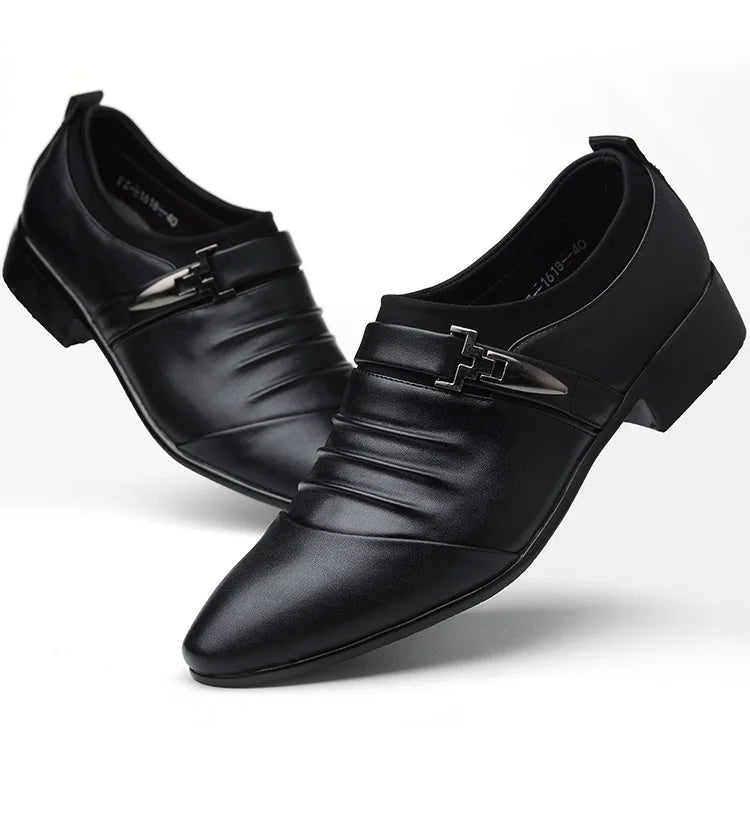 Classic White Men Dress Shoes 2024 Casual Business Leather Shoes for Men Point Toe Wedding Formal Shoes Men Size 46