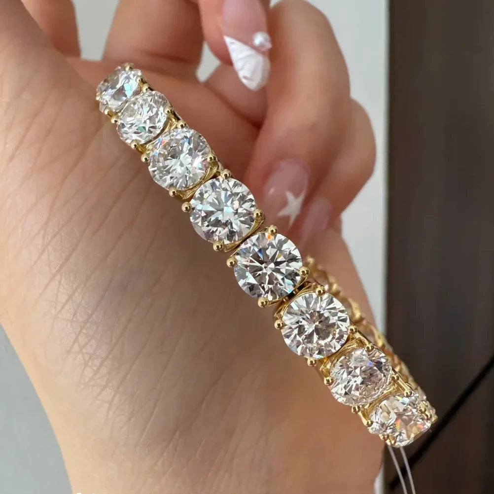 3/4/5mm Moissanite Tennis Bracelet for Women Man S925 Silver Plated 18k Gold Wedding Party Fine Jewelry with certificate