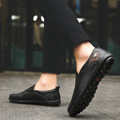 Men Shoes Casual Luxury Brand Genuine Leather Italian Men Loafers Moccasins Slip on Mens Driving Shoes Black Brown Plus Size 47