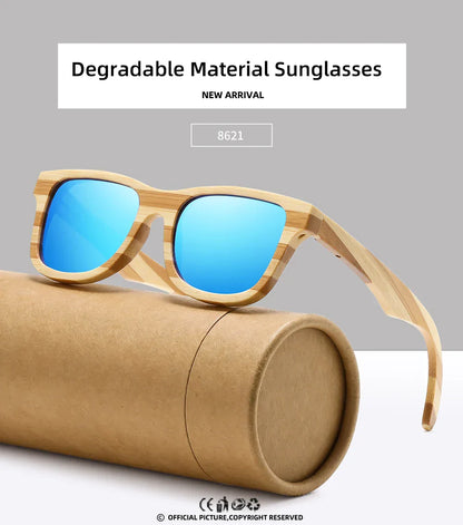 Natural Zebra bamboo adult sunglasses Manual polarized glasses Mirror coated lens Glasses Gift box 8621C